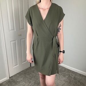 Green Side Wrap Dress